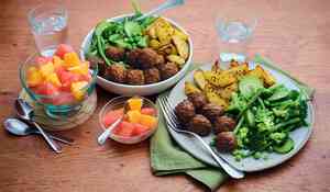 Menu équilibré boulettes au boeuf